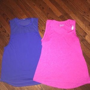Two dry fit workout tanks! Reebok and Mondetta